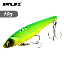 Load image into Gallery viewer, SANLIKE 10g 5.8cm Metal Jig Lead Bait with 2 Hooks, Sharp and Strong Triple Hooks Full Swimming False Bait Tackle