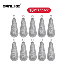 Load image into Gallery viewer, SANLIKE 10pcs Fishing Lead Pendant with Ring Long-Range Anti-Hanging Bottom Sea Rod Throwing Rod Sea Fishing Tools