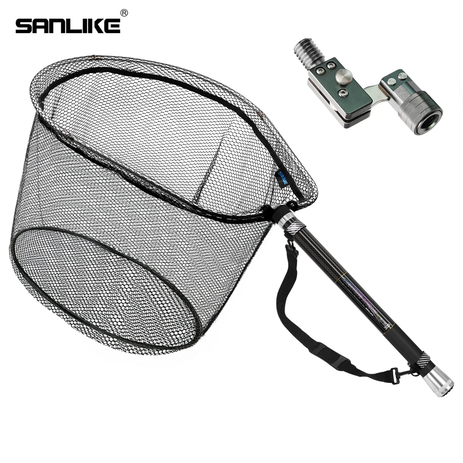 2 inch fishing net SANLIKE 3m Fishing Net with Folding Head Set Retractable Carbon Fibre – SANLIKE STORE