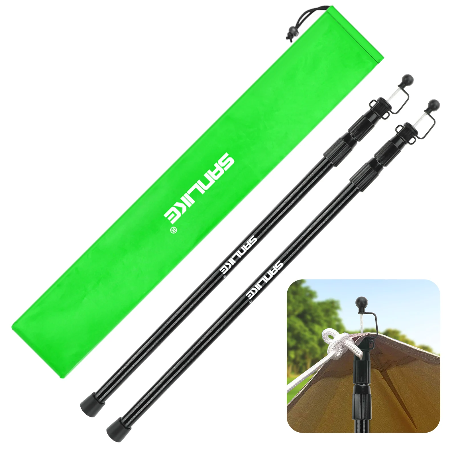 SANLIKE 2.15m 2 Pcs Retractable Stainless Steel Pole Head with Silicon – SANLIKE STORE