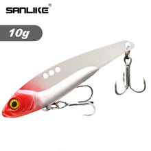 Load image into Gallery viewer, SANLIKE 10g 5.8cm Metal Jig Lead Bait with 2 Hooks, Sharp and Strong Triple Hooks Full Swimming False Bait Tackle