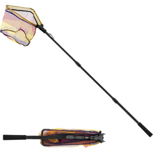 Load image into Gallery viewer, SANLIKE 1.8/2.5M Fishing Net Folding Landing Net with Extra Long Telescoping Pole Handle Foldable Rubber Coated Fsihing Tool