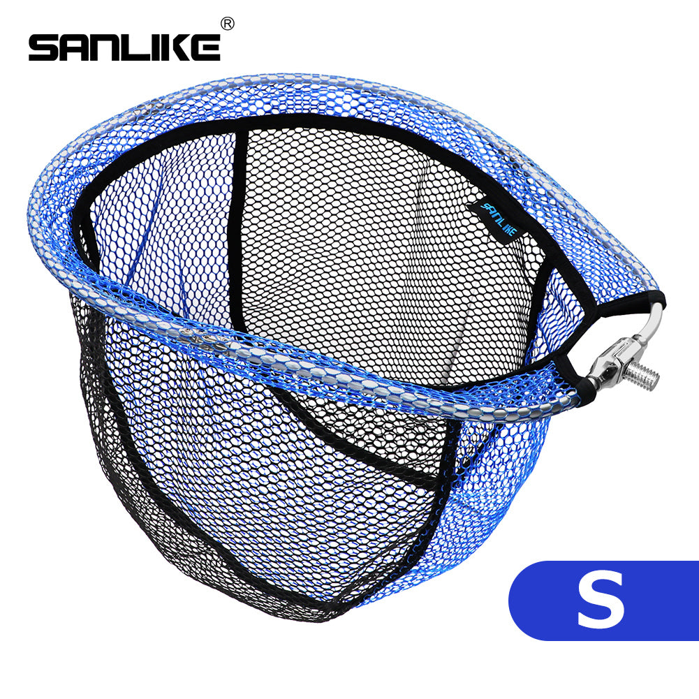 SANLIKE Portable Fishing Net Rubber Folding Opening Type Dip Mesh of Head 35/40/50cm Fishing Equipment Accessories