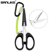 Load image into Gallery viewer, SANLIKE Fishing Scissors Multi-functional Rustproof Stainless Steel Line Cutting Pliers with Cover and Lanyard Fishing Accessory
