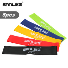 Load image into Gallery viewer, SANLIKE Exercise Resistance Band Loops Elastic Band Set Fitness Workout Exercise 5 Bands Set with Carry Bag