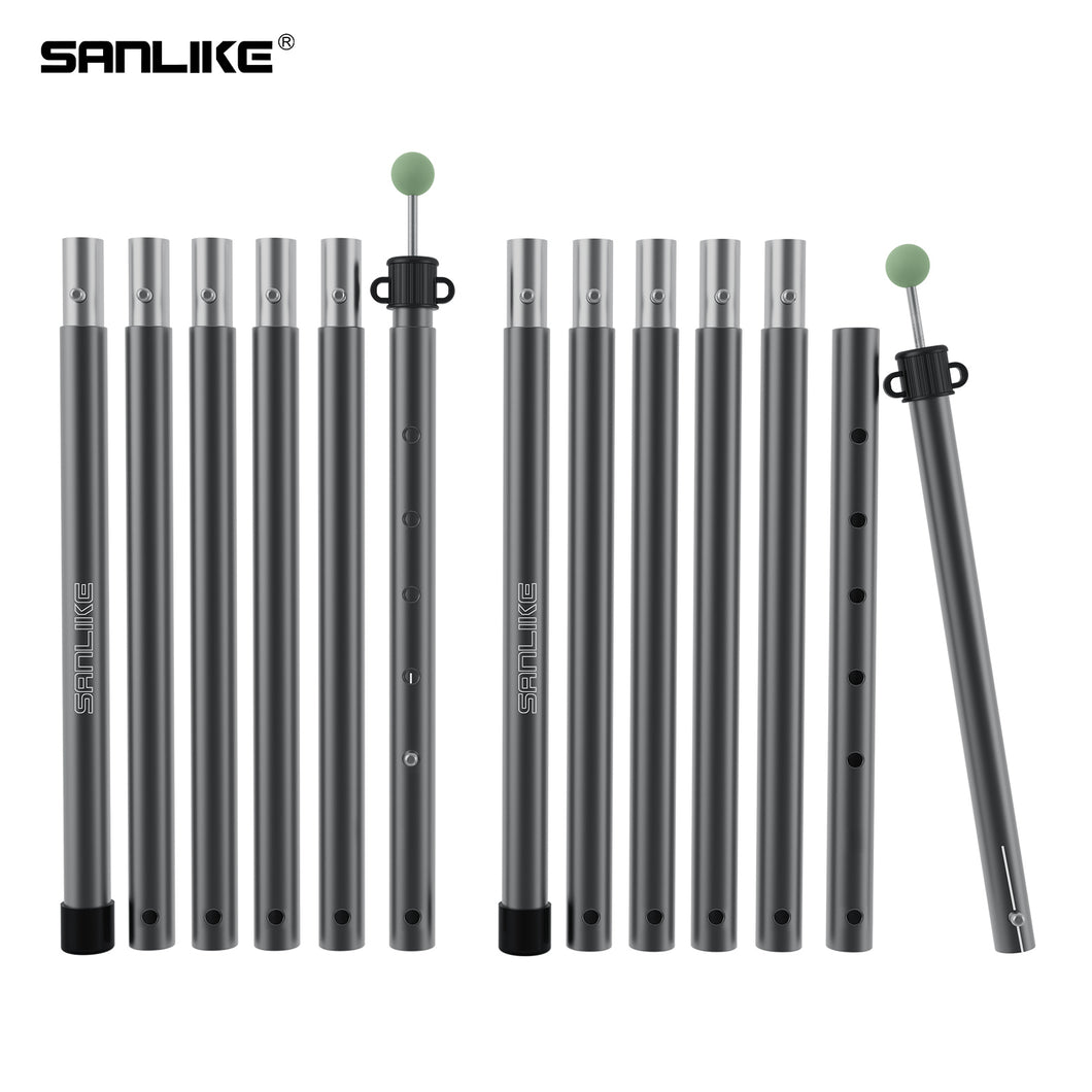 SANLIKE Aluminum Tent Pole 2pc/Set Adjustable Portable Telescoping Tarp Tent Pole Outdoor Awnings Support Tool