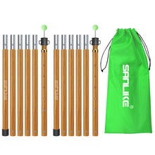 Load image into Gallery viewer, SANLIKE 2 pcs Tarp Pole for Tent Aluminum Pole Foldable Camping Awning Poles Glass Bead Spring Connection with Storage Bag