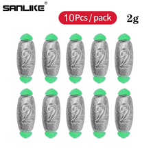 Load image into Gallery viewer, SANLIKE 10pcs Open-Hearted Fast Hanging Lead Raft Fishing Boat Fishing Rock Fishing Olive-Type Free-Stranding Pendant