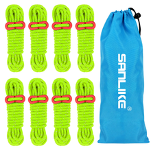 Load image into Gallery viewer, SANLIKE 8 PCS Tent rope 4 m Reflective tent rope for tents with blue storage bag Camping Hiking Tent Accessories