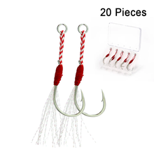 Load image into Gallery viewer, SANLIKE XS/S/M/L/XL 10&20pcs Fishing Hook Assist Hook Single Hook Metal Jig Tinsel Fishing Gear Light Shogging Offshore Jigging