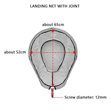 Load image into Gallery viewer, SANLIKE Fishing Net Aluminum Frame With Folding Joint collapsible Rubber Coated Black PE Net Oval Frame Fishing Tackle