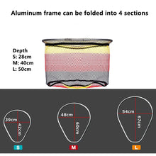 Load image into Gallery viewer, SANLIKE Folding Fishing Net Colorful Rubber Coated Net Landing Dip Net Collapsible Aluminum Oval Frame Fishing Tool