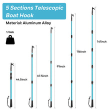 Load image into Gallery viewer, SANLIKE 2M/3.6M Boat Hooks Aluminum Tube Telescopic Adjustable Pole Floating Durable Rust-Resistant Push Pole Boats Accessory