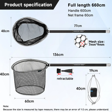 Load image into Gallery viewer, SANLIKE 5M/6M Fishing Net Retractable Fishing Rod Portable Carbon Fibre Rod Retractable Handle Rod Fishing Net Fishing Tools