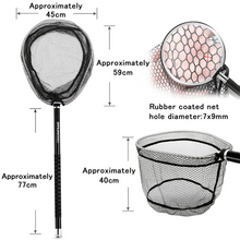 Load image into Gallery viewer, SANLIKE 5M Red Pole Carbon Fibre Portable Telescopic 9-level Floor Net Rubber Net 4 Folding Frame Oval Rake Net Fishing Rod Set