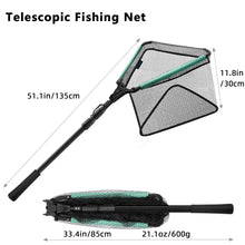 Load image into Gallery viewer, SANLIKE 2.5M Floating Fishing Net Fish Foldable Landing Net with Retractable Pole Handle Durable Rubber Coated Fishing Accessory