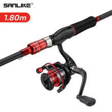Load image into Gallery viewer, SANLIKE 1.65m 1.8m Straight handle Fishing Rod and Reel Set Spinning Fishing Rod with 14BB 5.2:1 Gear Ratio Speed Spinning Reel
