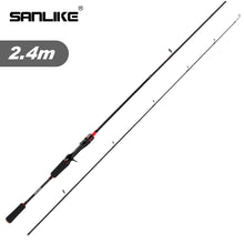 Load image into Gallery viewer, SANLIKE Casting Spinning Fishing Rods 1.8/2.1/2.4m Ultralight Carbon Fibre Fishing Rods Saltwater Freshwater Tools Accessories