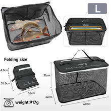 Load image into Gallery viewer, SANLIKE Portable Floating Fishguard Net Protection Fishing Basket Sea Fishing Rock Fishing Protection Live Fish Bucket Quick Dry