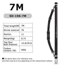 Load image into Gallery viewer, SANLIKE 7m Extendable Fishing Landing Net Pole Telescopic Non Slip Carbon Fiber Handle Net Rod Fishing Tool Accessories