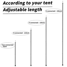 Load image into Gallery viewer, SANLIKE Tent Pole Telescopic Adjustable Stainless Steel Support Rod Tent Awnings Support Supplies Outdoor Camping Accessories