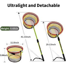 Load image into Gallery viewer, SANLIKE Fishing Net Fish Landing Net Collapsible Fish Net with Anti-Slip Telescoping Rubber Pole Handle for Kids Adults