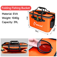 Load image into Gallery viewer, SANLIKE 50CM Portable Folding Fish Bucket EVA Waterproof Material Fishing Box Outdoor Camping Hiking Fishing Tank Fishing Tools