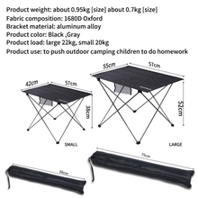 Load image into Gallery viewer, SANLIKE Portable Foldable Table Camping Outdoor Furniture Computer Bed Tables Picnic Aluminium Alloy Ultra Light Folding Desk