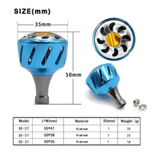 Load image into Gallery viewer, SANLIKE Blue Aircraft Aluminium Swivel Fishing Reel Handle Knob for Shimano A and Daiwa S Reel Handle Fishing Tools