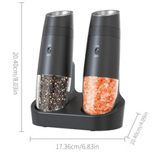 Load image into Gallery viewer, SANLIKE 2pcs 135ml Gravity Salt & Pepper Grinder Charging Base Type-C Rechargeable Adjustable Thickness For Kitchen Outdoor Tool