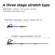 Load image into Gallery viewer, SANLIKE Single ultra-light trekking pole Non-slip walking pole Three sections adjustable carbon fibre trekking pole Walking pole