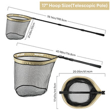Load image into Gallery viewer, SANLIKE Folding Fishing Net Length 2M Retractable Collapsible Telescoping Carbon Tube Pole Fishing Landing Net