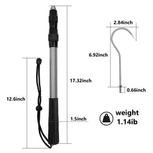 Load image into Gallery viewer, SANLIKE 1.4m Telescopic Fishing Gaff with Stainless Hook Aluminium Alloy Pole with Soft EVA Handle Fishing Spear Hook Tool Accessorie