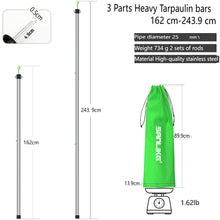 Load image into Gallery viewer, SANLIKE 2.44m Stainless Steel Tube Glass Bead Link Adjustable Tarpaulin Pole Tent Pole with Glow Tip Camping Outdoor Accessories