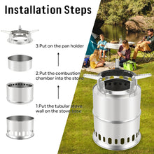 Load image into Gallery viewer, SANLIKE Outdoor Wood Stove Portable Folding Firewood Stove Camping Gasification Furnace Equipment Windproof Camping Tool