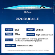 Load image into Gallery viewer, SANLIKE Slow Metal Jig Jigging Bait Fishing Lure Saltwater Falling Jig Slow Pitch Jig Blue 100g 200gFish Lures