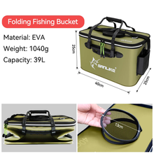 Load image into Gallery viewer, SANLIKE 50CM Portable Folding Fish Bucket EVA Waterproof Material Fishing Box Outdoor Camping Hiking Fishing Tank Fishing Tools