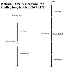 Load image into Gallery viewer, SANLIKE Iron Pipe Camping Tarp Poles Collapsible Tent Pole Heavy Duty Sun Shade Sail Poles for Car Awnings Canopy Rain Poles