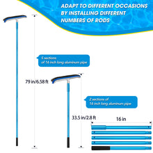 Load image into Gallery viewer, SANLIKE 200cm Swimming Pool Brushes-Pool Brush Stainless Steel Brush Head with Aluminum Pole Adjustable Length Pool Cleaning Tool