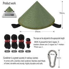 Load image into Gallery viewer, SANLIKE Yurt top hat waterproof tent top 4 tent rope stainless steel self-locking climbing buckle outdoor tent accessories
