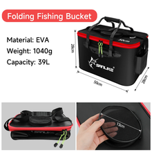 Load image into Gallery viewer, SANLIKE 50CM Portable Folding Fish Bucket EVA Waterproof Material Fishing Box Outdoor Camping Hiking Fishing Tank Fishing Tools
