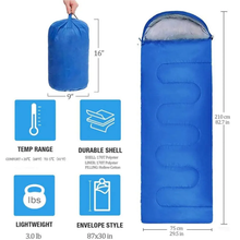 Load image into Gallery viewer, SANLIKE Ultralight Sleeping Bag Hooded Thick Cotton Sleeping Bag with Compression Pouch for Outdoor Camping and Hiking