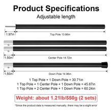 Load image into Gallery viewer, SANLIKE 2set Tent Pole Telescopic Adjustable Tarp Aluminium Alloy Support Rods Awning Shelter Outdoor Hiking Camping Accessories