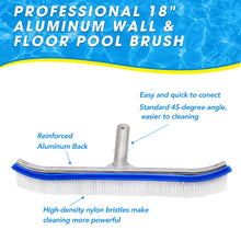 Load image into Gallery viewer, SANLIKE Swimming Pool Brushes with 6.7 FT Polished Aluminum Pole Adjustable Swimming Skimmer Net Cleaning Tool