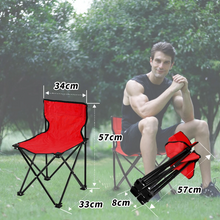 Load image into Gallery viewer, SANLIKE Outdoor Folding Chair Beach Arm Chair Steel Tube Picnic Fishing Barbecue Portable Fishing Chair lawn folding chair