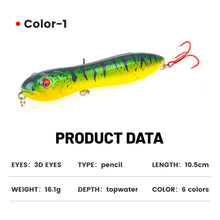 Load image into Gallery viewer, SANLIKE Fake Lures Freshwater Sea Fishing Baits Fishing Equipment 10 cm / 15.6G artificial fishing bait Snake head pencil bait