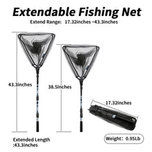Load image into Gallery viewer, SANLIKE Folding Fishing Net Portable Retractable Fiberglass Pole Handle Landing Black Nylon Net Telescopic Rod Fishing Tackle