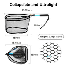 Load image into Gallery viewer, SANLIKE Folding Fishing Landing Net Aluminium Alloy Fishing Hand Net Portable Lightweight Telescopic Fish Tool Accessories
