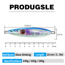 Load image into Gallery viewer, SANLIKE 140g 160g 180g Slow Metal Jig Trout Tuna Bass Shore Casting Jigging Spoon Sea Fishing Jigging Fishing Tackle