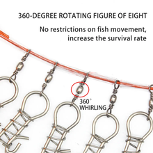 Load image into Gallery viewer, SANLIKE 5m Fish Buckle Lock Wire Rope Steel Large Live Fish Buckle Set Stringer Controller Buoyancy for Fishing Accessories Tool